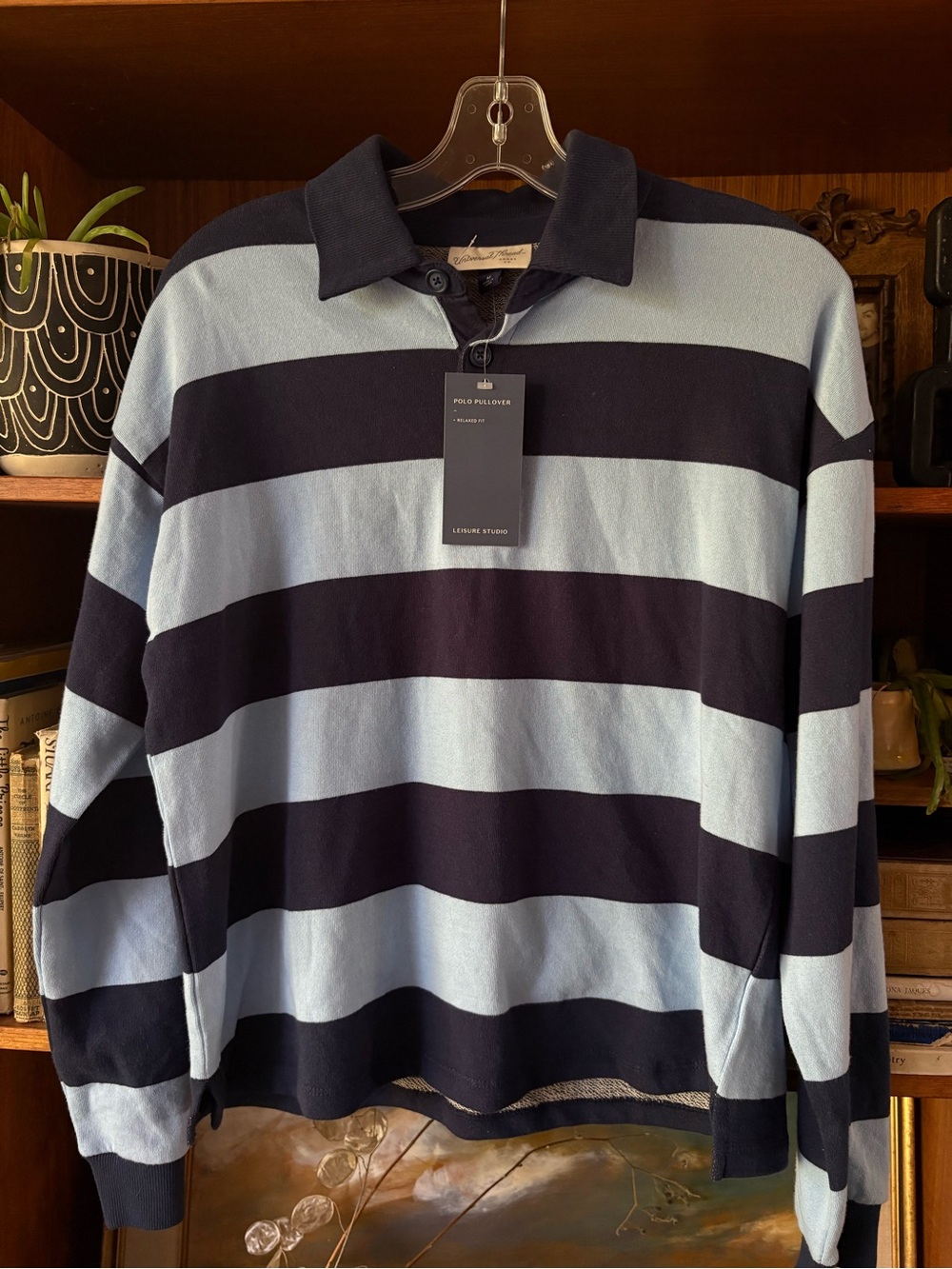Universal Thread 100% Cotton Blue x Blue Rugby Shirt NWT M